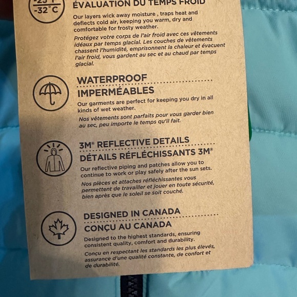 Kamik Girls' Aayla Jacket 2023 NWT Color Water (aqua) Size 14 Waterproof Bionic - Picture 5 of 15